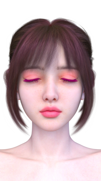 Bir kadının yüzünün 3 boyutlu görüntüsü.