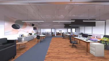 Ofis alanının 3B görüntülemesi