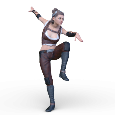bir kadın savaşçı 3D render