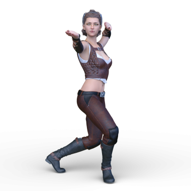 bir kadın savaşçı 3D render