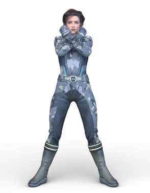 bir kadın savaşçı 3D render