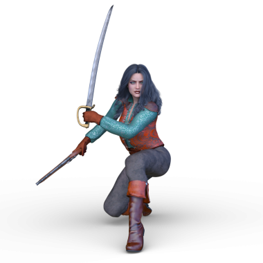 Dişi bir korsanın 3 boyutlu canlandırması