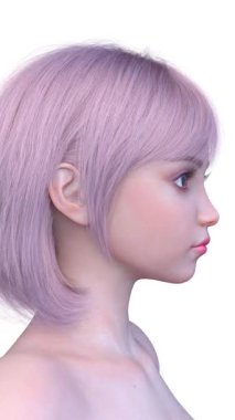 Bir kadının yüzünün 3 boyutlu görüntüsü.