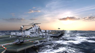 Uçak gemisinin 3D görüntülemesi