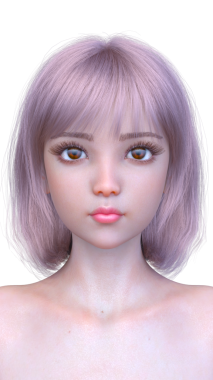 Bir kadının yüzünün 3 boyutlu görüntüsü.