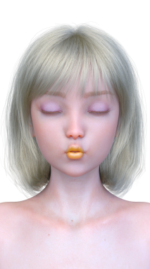 Bir kadının yüzünün 3 boyutlu görüntüsü.