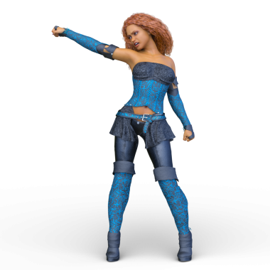 bir kadın savaşçı 3D render