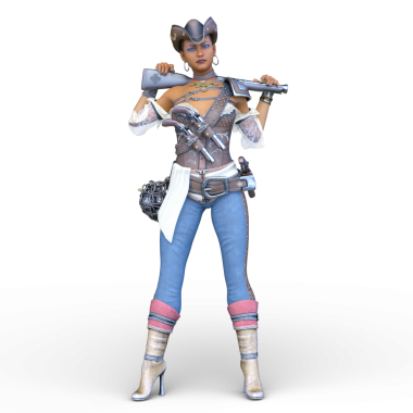 Dişi bir korsanın 3 boyutlu canlandırması