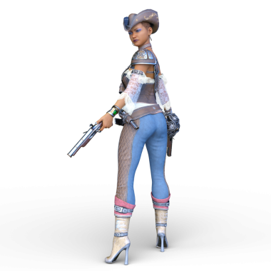 Dişi bir korsanın 3 boyutlu canlandırması