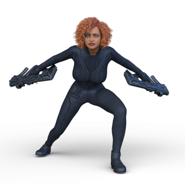 bir kadın savaşçı 3D render
