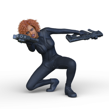 bir kadın savaşçı 3D render