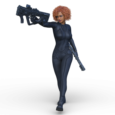 bir kadın savaşçı 3D render