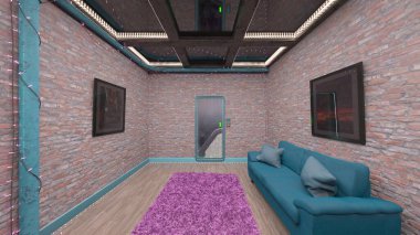 Kayıt stüdyosunun 3 boyutlu canlandırması