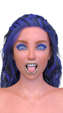 Bir kadının yüzünün 3 boyutlu görüntüsü.