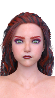 Bir kadının yüzünün 3 boyutlu görüntüsü.