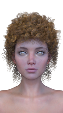 Bir kadının yüzünün 3 boyutlu görüntüsü.