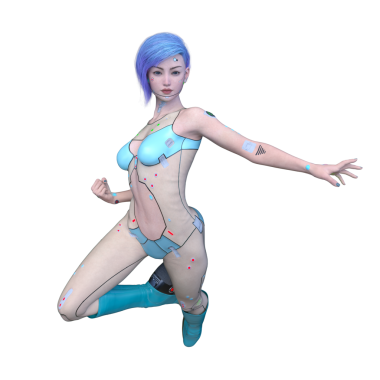 Dişi bir sayborgun 3D canlandırması