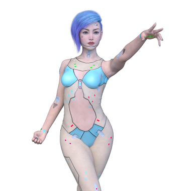 Dişi bir sayborgun 3D canlandırması