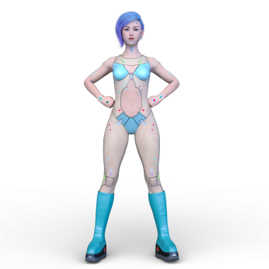 Dişi bir sayborgun 3D canlandırması