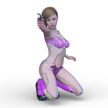 Dişi bir sayborgun 3D canlandırması