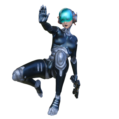 Bir siber kadının 3 boyutlu canlandırması