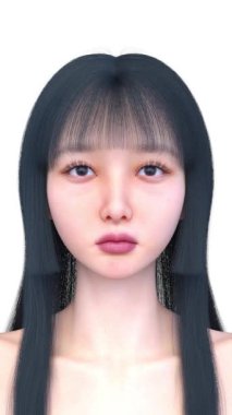 Bir kadının yüzünün 3 boyutlu görüntüsü.