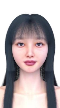 Bir kadının yüzünün 3 boyutlu görüntüsü.