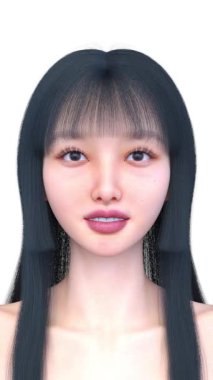 Bir kadının yüzünün 3 boyutlu görüntüsü.