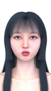 Bir kadının yüzünün 3 boyutlu görüntüsü.