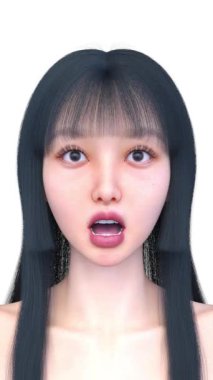 Bir kadının yüzünün 3 boyutlu görüntüsü.