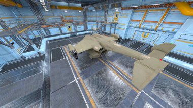 Uzay gemisi hangarının 3D görüntülemesi