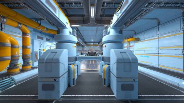 Uzay gemisi hangarının 3D görüntülemesi