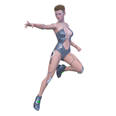 Dişi bir sayborgun 3D canlandırması