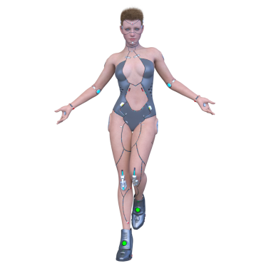 Dişi bir sayborgun 3D canlandırması