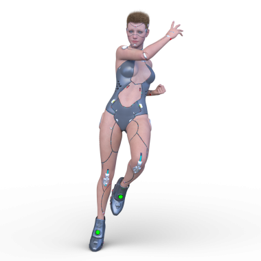 Dişi bir sayborgun 3D canlandırması