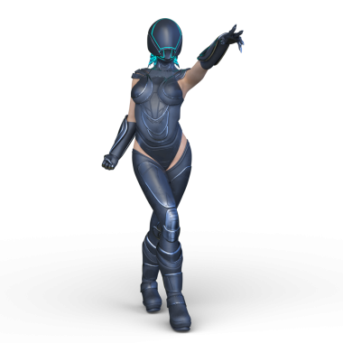 Bir siber kadının 3 boyutlu canlandırması