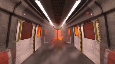 Araç yangınının 3 boyutlu görüntüsü