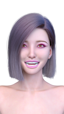 Bir kadının yüzünün 3 boyutlu görüntüsü.