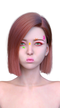 Bir kadının yüzünün 3 boyutlu görüntüsü.