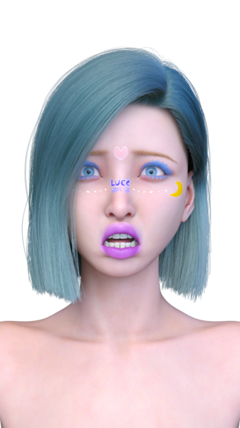 Bir kadının yüzünün 3 boyutlu görüntüsü.