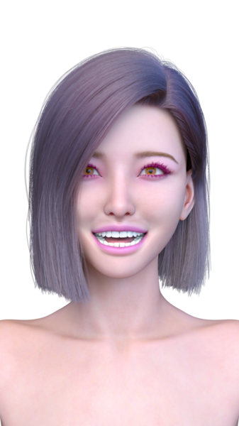 Bir kadının yüzünün 3 boyutlu görüntüsü.