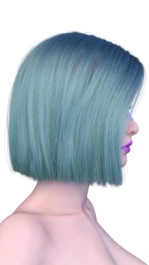 Bir kadının yüzünün 3 boyutlu görüntüsü.