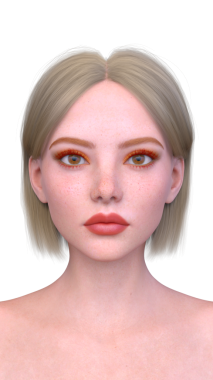 Bir kadının yüzünün 3 boyutlu görüntüsü.