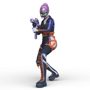 bir kadın savaşçı 3D render