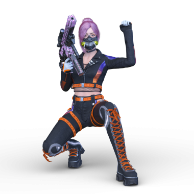 bir kadın savaşçı 3D render