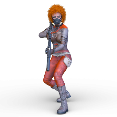 bir kadın savaşçı 3D render