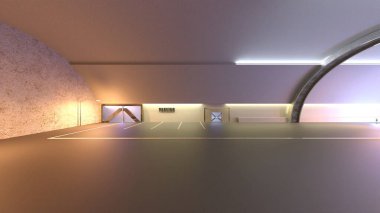 Giriş lobisinin 3 boyutlu görüntülemesi