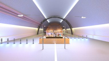 Giriş lobisinin 3 boyutlu görüntülemesi