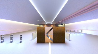 Giriş lobisinin 3 boyutlu görüntülemesi