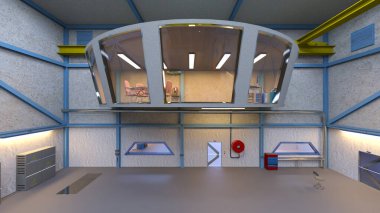 Uzay gemisi hangarının 3D görüntülemesi